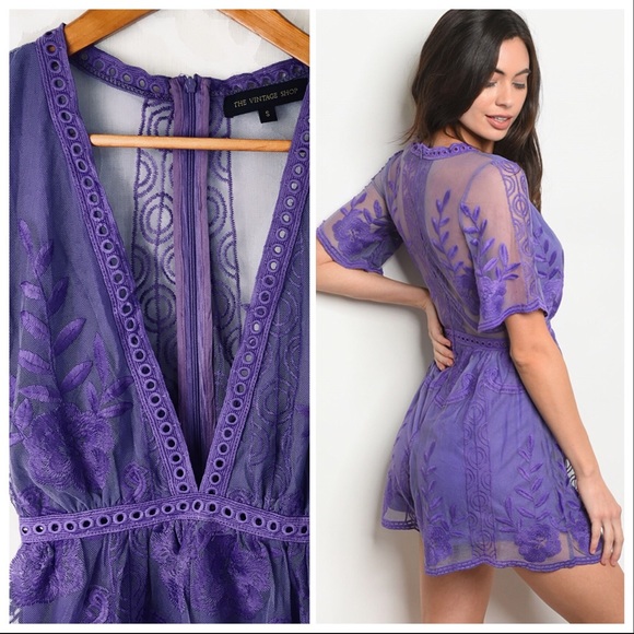 Amethyst Lace Romper - Picture 7 of 8
